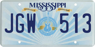 MS license plate JGW513