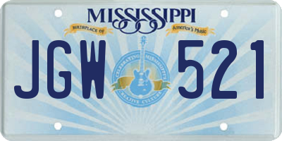 MS license plate JGW521