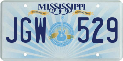 MS license plate JGW529