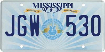 MS license plate JGW530