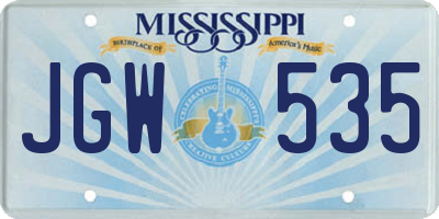 MS license plate JGW535