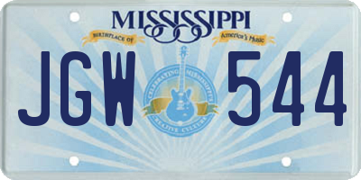 MS license plate JGW544