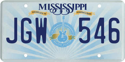 MS license plate JGW546