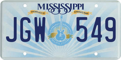 MS license plate JGW549