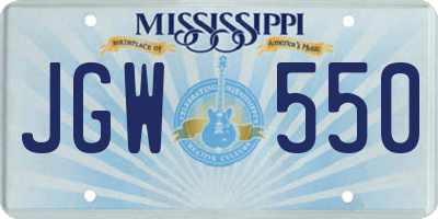 MS license plate JGW550