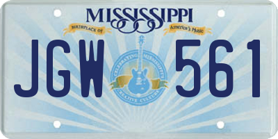 MS license plate JGW561