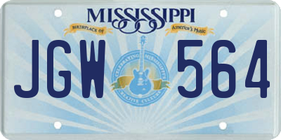 MS license plate JGW564