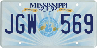 MS license plate JGW569