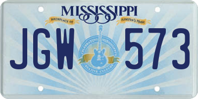 MS license plate JGW573