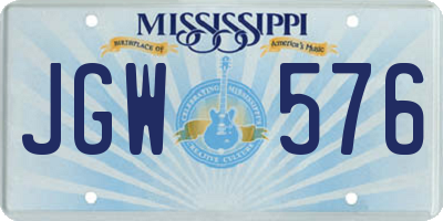 MS license plate JGW576
