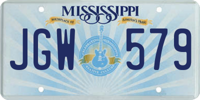 MS license plate JGW579