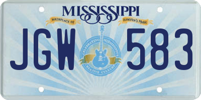 MS license plate JGW583