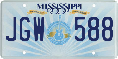 MS license plate JGW588