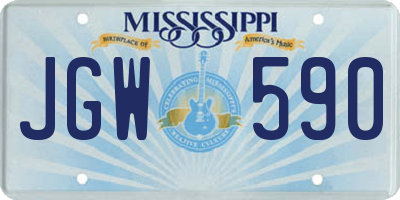MS license plate JGW590