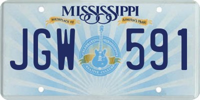 MS license plate JGW591