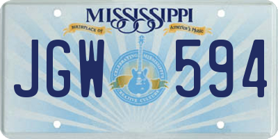MS license plate JGW594