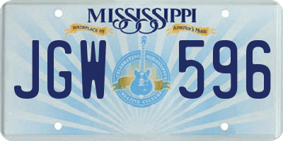 MS license plate JGW596