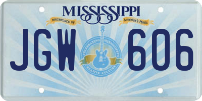 MS license plate JGW606