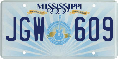 MS license plate JGW609