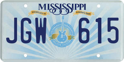 MS license plate JGW615