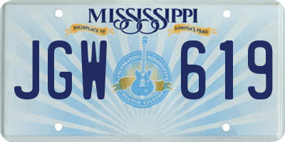MS license plate JGW619