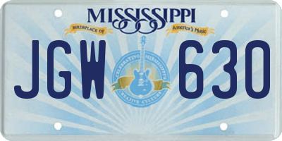 MS license plate JGW630