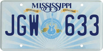 MS license plate JGW633