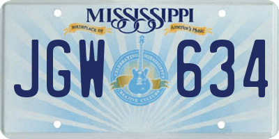 MS license plate JGW634