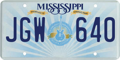 MS license plate JGW640