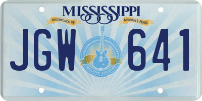 MS license plate JGW641