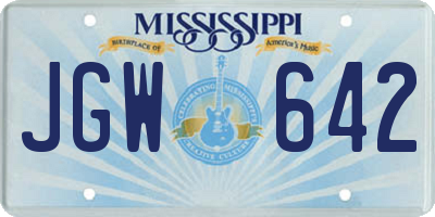 MS license plate JGW642