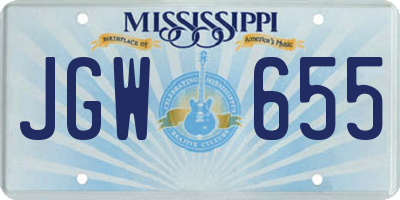 MS license plate JGW655