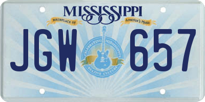 MS license plate JGW657