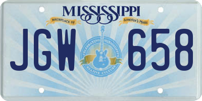 MS license plate JGW658
