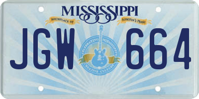 MS license plate JGW664