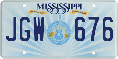 MS license plate JGW676