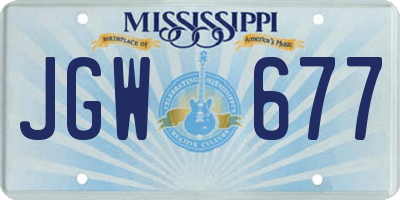 MS license plate JGW677