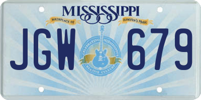 MS license plate JGW679