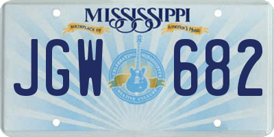 MS license plate JGW682