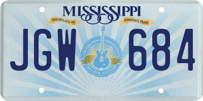 MS license plate JGW684