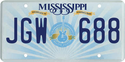MS license plate JGW688