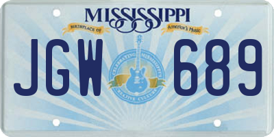 MS license plate JGW689