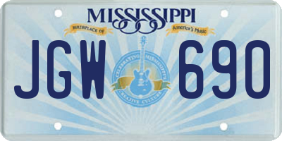 MS license plate JGW690
