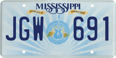 MS license plate JGW691