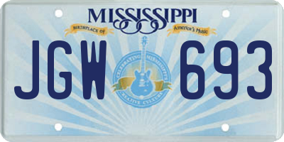 MS license plate JGW693