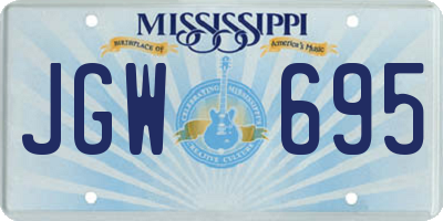 MS license plate JGW695
