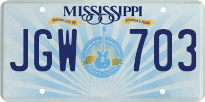 MS license plate JGW703