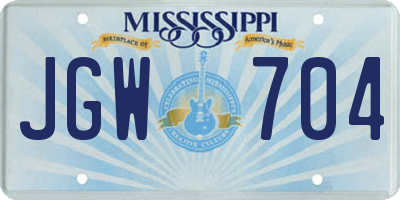 MS license plate JGW704