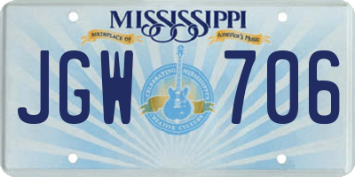 MS license plate JGW706