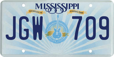 MS license plate JGW709